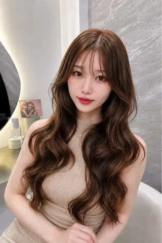 ロング カラー ヘアアレンジ 🤍韓国風レイヤー/ 艶髪🤍鳥越美羽のヘアスタイル