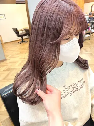 セミロング カラー ena/ブリーチなし 透明感・レイヤー🎀のヘアスタイル