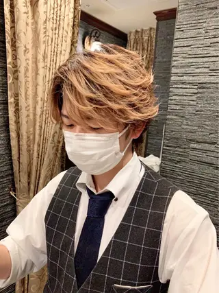 ショート カラー パーマ メンズ 【パーマ指名No1】 浅野空人のヘアスタイル