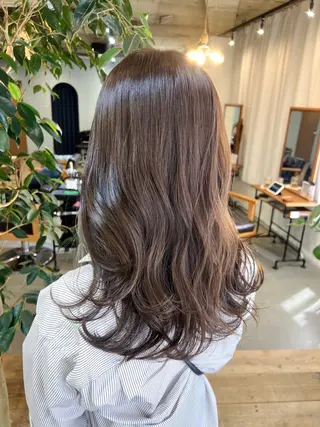 セミロング カラー ブリーチなしカラー 🌿脇黒丸 彩のヘアスタイル