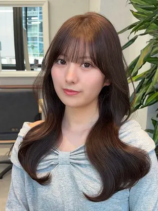 ミディアム 結べるレイヤーカット /カラー/あさかのヘアスタイル