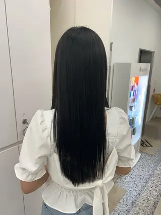 ロング ハルカ 美髪縮毛矯正 レイヤーモデル募集のヘアスタイル
