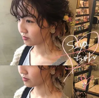 セミロング カラー ヘアアレンジ 川上 智汐のヘアスタイル