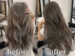 ロング カラー ブリーチ縮毛矯正飛我 横浜1カット得意✨️のヘアスタイル