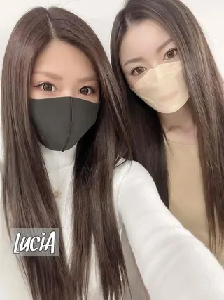 カラー ヘアアレンジ ロング エクステ7:30〜 LuciA\5900のヘアスタイル