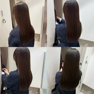 セミロング カラー パーマ 縮毛矯正+モテカラー 🎀✨MIHOのヘアスタイル