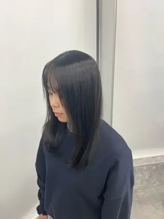 セミロング カラー パーマ ヘアアレンジ 曲がる縮毛矯正特化 亮輔【江坂駅すぐ】のヘアスタイル