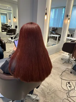 ミディアム カラー 髪質改善ストレート 中林優太のヘアスタイル