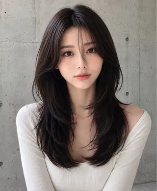 セミロング カラー ヘアアレンジ 🌫️大人韓国ヘア 🌫️naoyaのヘアスタイル