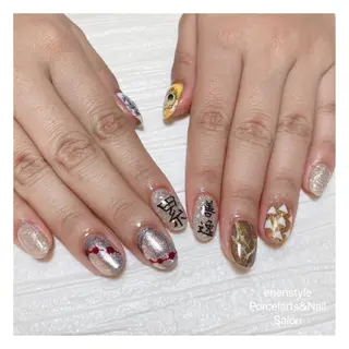 ミディアム ネイル 🐾enen style 🐾のネイルデザイン