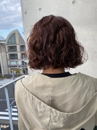 ショート カラー パーマ 大石 沙季のヘアスタイル