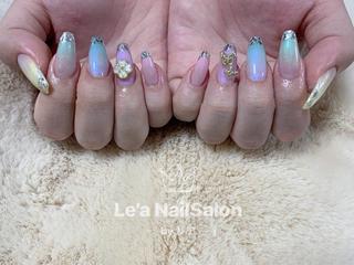 セミロング カラー ネイル Le’a NailSalonのネイルデザイン