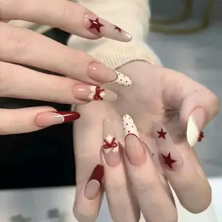 ロング 波 なみのネイルデザイン