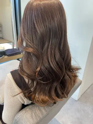 セミロング カラー ヘアアレンジ Aloa透明感ヘア ♡kanami♡のヘアスタイル