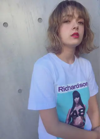 ミディアム 透明感カラー🌿ボブ ✨飛田 ケイのヘアスタイル