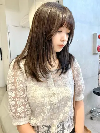 セミロング カラー Kureha/ネイル トレンドヘアのマツエク・マツパデザイン