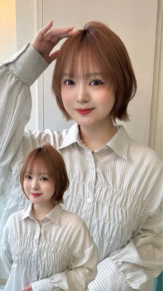 ショート ボブ/透明感カラー /艶髪/しなる🌷のヘアスタイル
