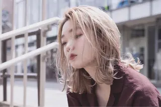 ミディアム カラー ヘアアレンジ TOKI /透明感/原宿のヘアスタイル