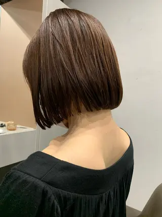 ショート カラー ボブパーマコテ巻き風 パーマNo1深江秀平のヘアスタイル
