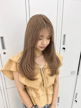 ロング カラー ブリーチなしWカラー ✨ヘアセット特化のヘアスタイル