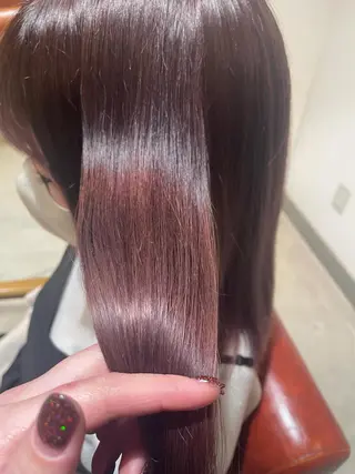 ミディアム ブリーチ🌟レイヤー 縮毛矯正/青木華音のヘアスタイル