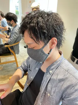 ショート パーマ メンズ 新井啓介 宇都宮美容師のヘアスタイル