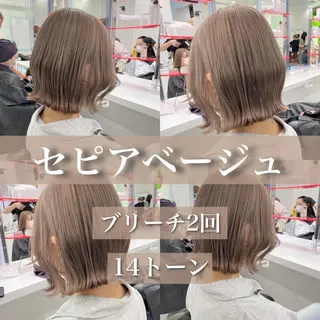 セミロング カラー センターパート特化 井上健太のヘアスタイル