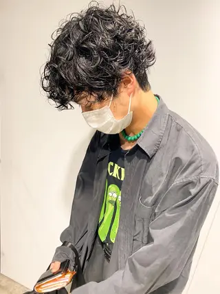 ショート カラー パーマ ヘアアレンジ メンズ キッズ ネイル マツエク・マツパ パーマスタイル🔅 sayacaのヘアスタイル