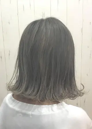 ミディアム カラー ヘアカラー&縮毛矯正 STAR☆RIVERのヘアスタイル