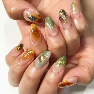 ネイル 渋谷／チップ長さ出し 👑アプレgel-xのネイルデザイン
