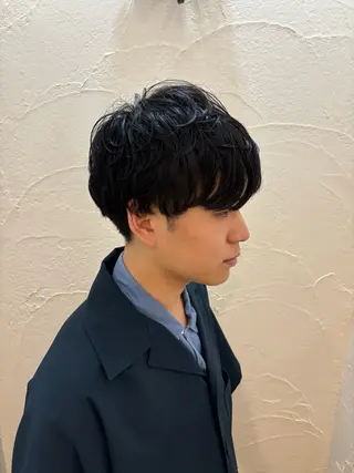 ショート パーマ メンズ 靏 美咲のヘアスタイル
