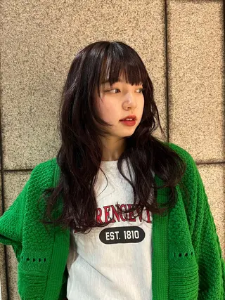 セミロング パーマ ボブパーマ/縮毛矯正 /かわいい/せき🫧のヘアスタイル