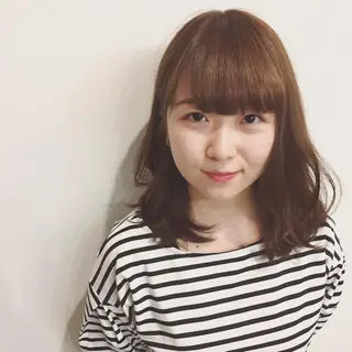 セミロング カラー 中川 竜誠のヘアスタイル