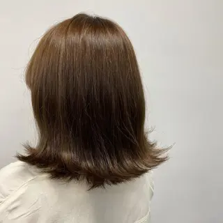 セミロング カラー パーマ ヘアアレンジ ネイル マツエク・マツパ 韓国風ベージュ🤎 赤みなし🌿横浜🤎のヘアスタイル
