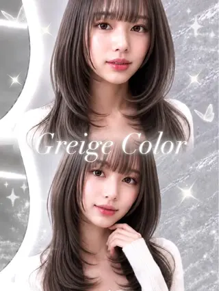 セミロング カラー ヘアアレンジ 🖤kana韓国ヘア 艶髪カラー特化🖤のヘアスタイル