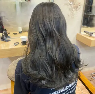 セミロング カラー マンツーマン 美容師💚コウブチのヘアスタイル