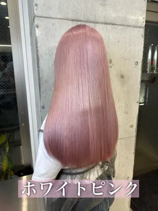 ミディアム ハイトーン💎 ホワイトベージュ坪谷のヘアスタイル