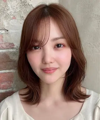 ミディアム 🧡くびれヘア/前髪 顔周り🧡久原結衣のヘアスタイル