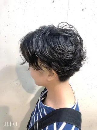 ショート ボブ/縮毛/レイヤー モトナリのヘアスタイル