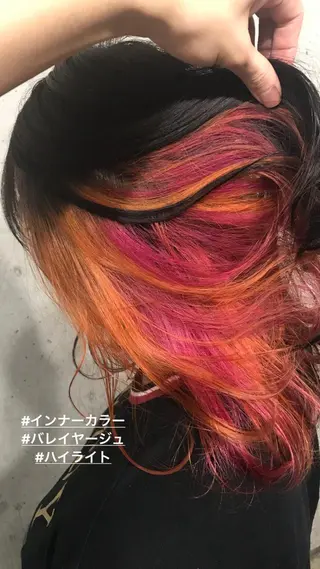 ミディアム カラー パーマ ヘアアレンジ メンズ ネイル マツエク・マツパ サロンドミルク 渋谷高比良のヘアスタイル