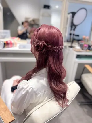 セミロング ヘアアレンジ ⭐︎moe 【ヘアセット🧸】のヘアスタイル