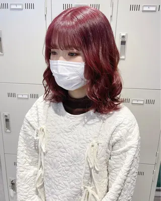 ミディアム カラー パーマ ヘアアレンジ メンズ キッズ ネイル マツエク・マツパ アイブロウ レイヤー/ダブル カラー/YURINAのヘアスタイル