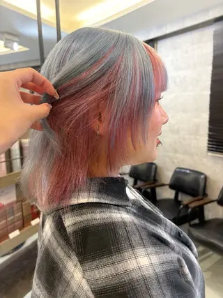 ミディアム カラー 艶髪ハイトーンカラー kana♡のヘアスタイル