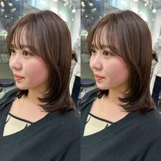 ミディアム 髪質改善🩵縮毛矯正 代々木/木下のヘアスタイル