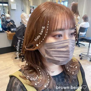セミロング 新宿/顔周りカット +レイヤー=しずく♩のヘアスタイル