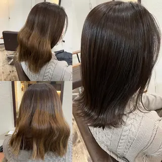 セミロング カラー 箱守 さやかのヘアスタイル