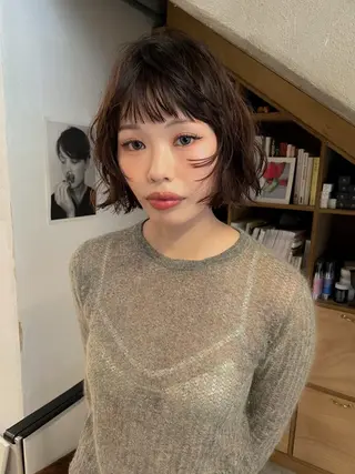 ショート パーマ パーマ/ロング 岩山丈一郎のヘアスタイル