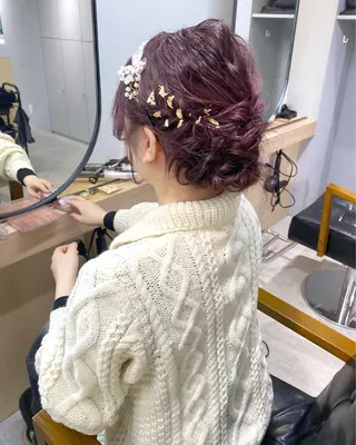 ヘアアレンジ mizuki/ピンク ベージュ.レイヤーのヘアスタイル