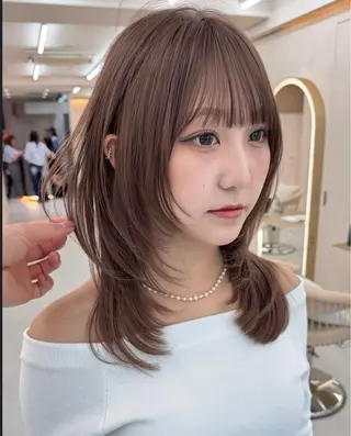 セミロング こころ/透明感カラー /似合わせカット🫧のヘアスタイル