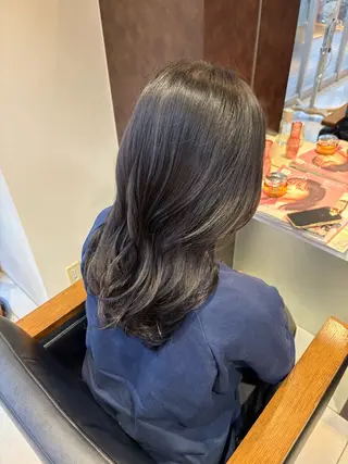 セミロング カラー 🤎韓国ヘア ベージュ まゆか🤎のヘアスタイル